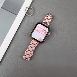 Stainless Steel Thin Strap for Apple Watch Band - Sleek Metal Bracelet Design (Rose pink 5)