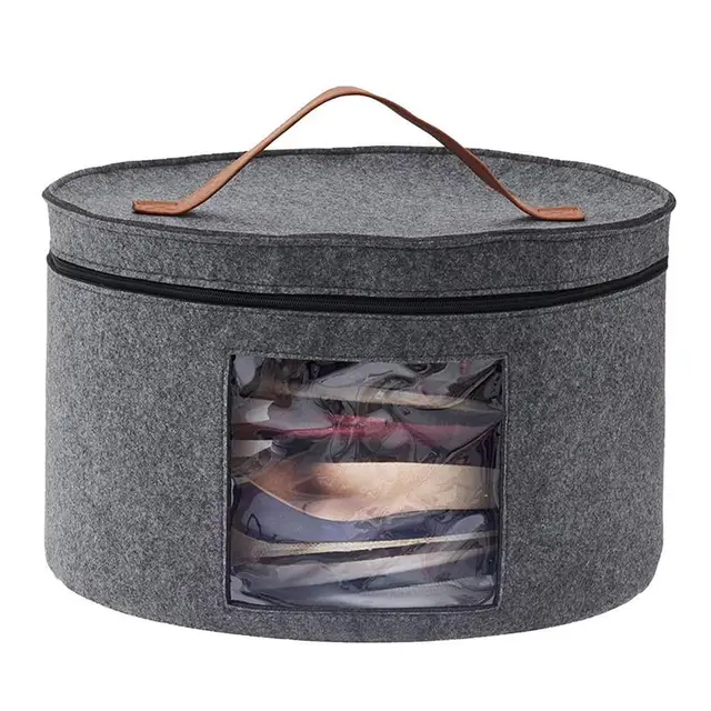 Large Travel Hat Box Dustproof Lid With Visible Window Hat Storage Boxes Foldable Man Women Hat Scarves Towels Organizer Box 1