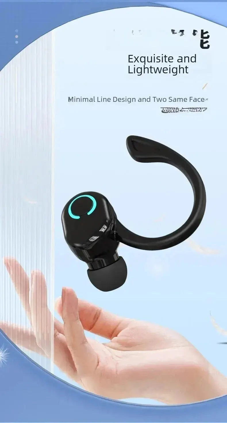 Description Picture 4 of itemWaterproof Hanging Single Ear-Hook Earbuds Bluetooth-compatible 5.2 Noise Cancelling Sports Wireless Business Earphones Headset