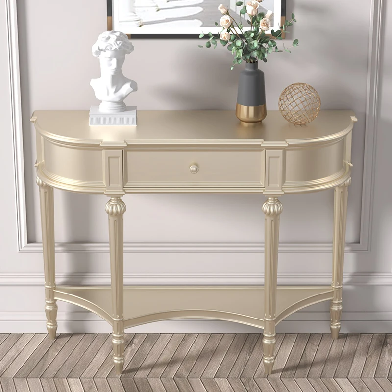 שולחן קונסולה מודרני צרפתי עם אחסון יוקרתי ומגניב לכניסה למסדרון ולסלון