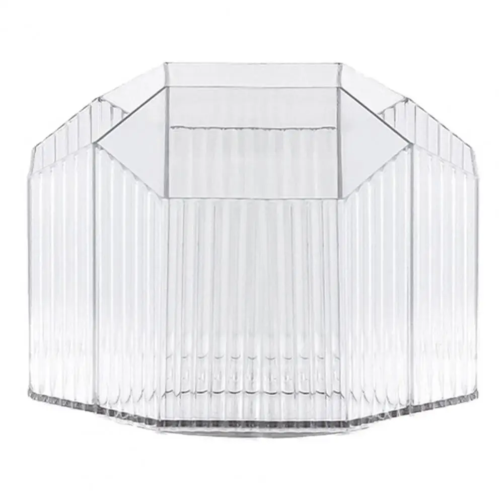

Clear Pen Holder 360 Degree Rotating 5 Grids Large Capacity Home School Office Desktop Stationery Pencil Organizer Container