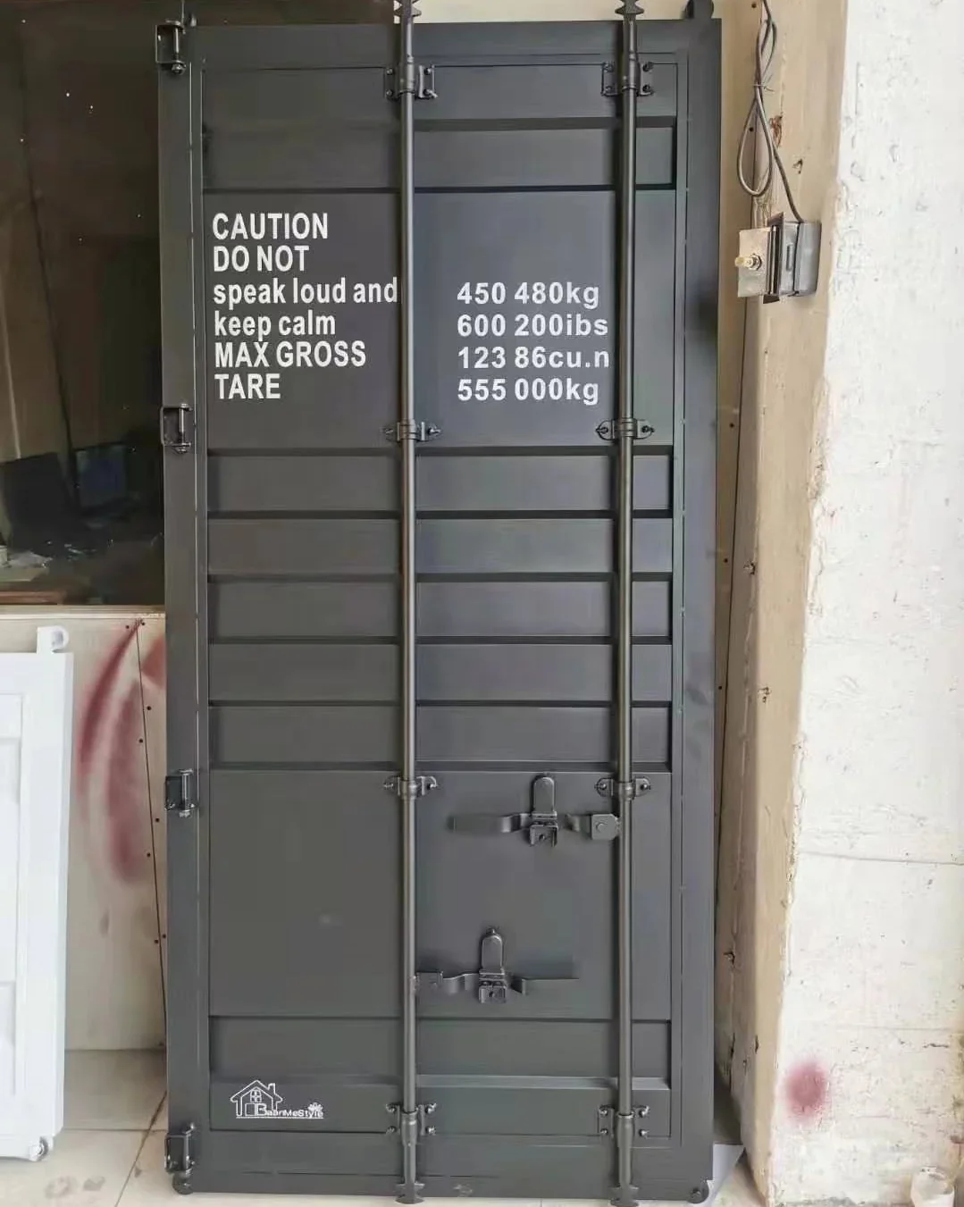 Industrial Loft Style Shipping Container Metal Door for Office and Restaurant use Sliding Door with 2 Tracks 210*90cm 7ft*3ft 5