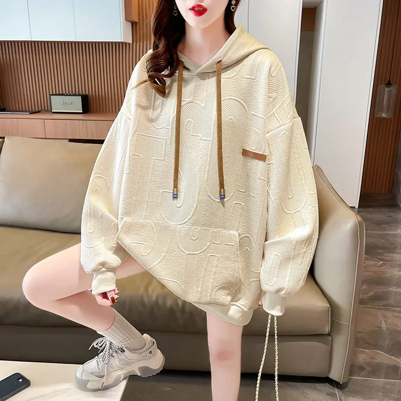 

Casual Versatile Hoodie Sweatshirt Women 2023 Loose Korean Casual Versatile Hoodie Long Sleeve Sweatshirt Pullover Female Top