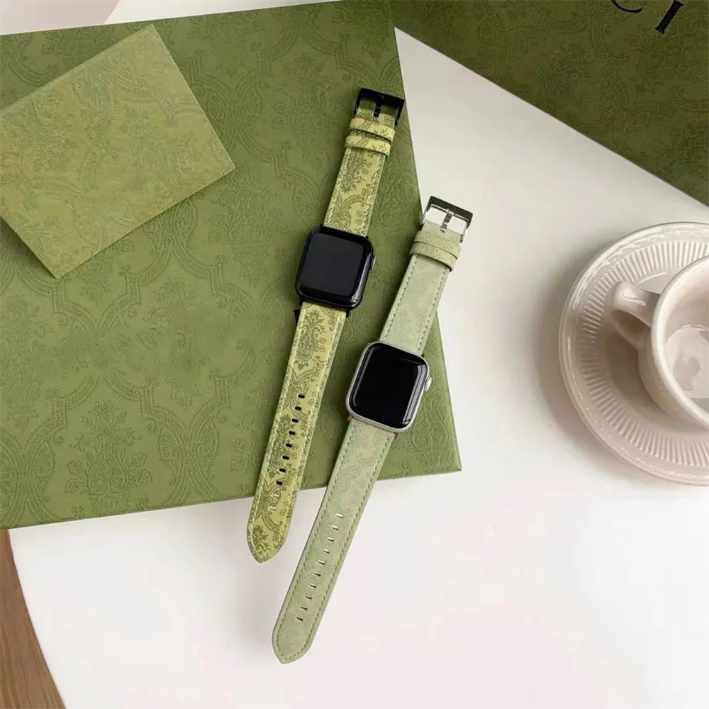 Ремешок кожаный для Apple Watch Band Series 7 6 SE 5 4 3 роскошный винтажный деловой браслет iwatch