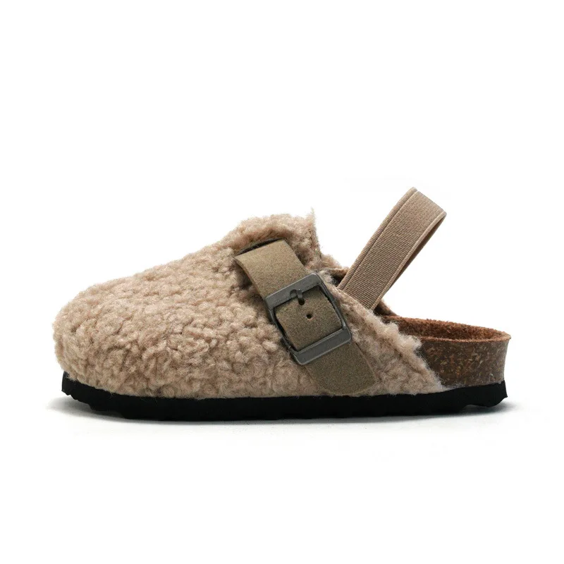 Autumn Winter New Children's Cork Sandals Boys Girls' Outside Warm Sandals Home Slipper Toddler Prewalker Slipper Toddler Shoes 2