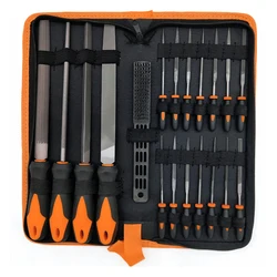 Ensemble de 17 pièces de lime et outils, avec étui de transport, qualité supérieure, acier allié forgé, précision, Triangle plat, demi rond 