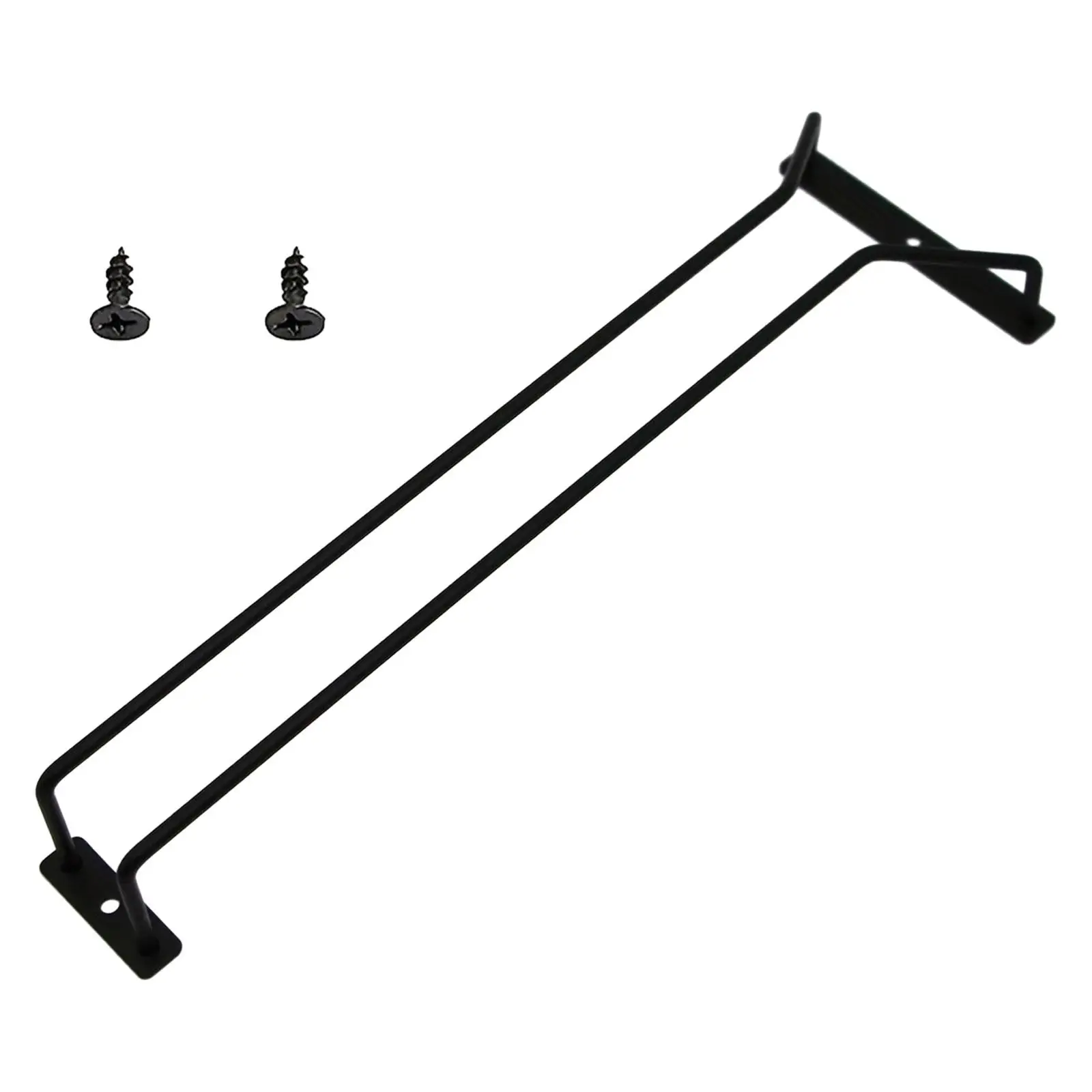 under Cabinet Wine Glass Holder Iron Stemware Shelf Sturdy Single Rail Glassware Drying Hanger for Kitchen Home Storage Cabinet 2
