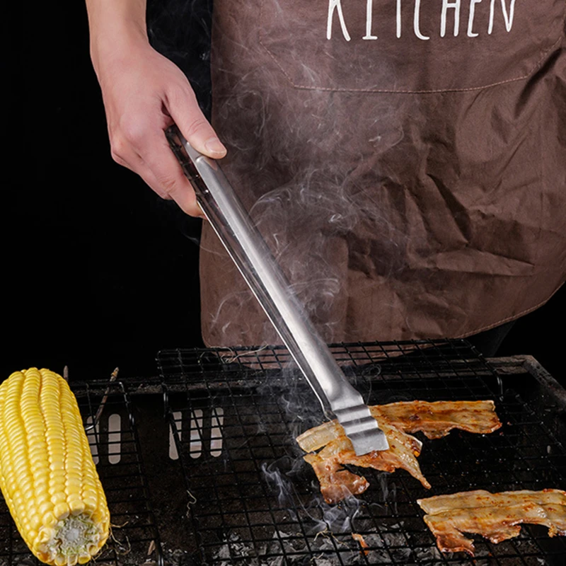 Kitchen Super Long Handle BBQ Steak Tongs Cake Clip Stainless Steel Food Clamp Handy Practical Gadget Cooking Accessories food tongs