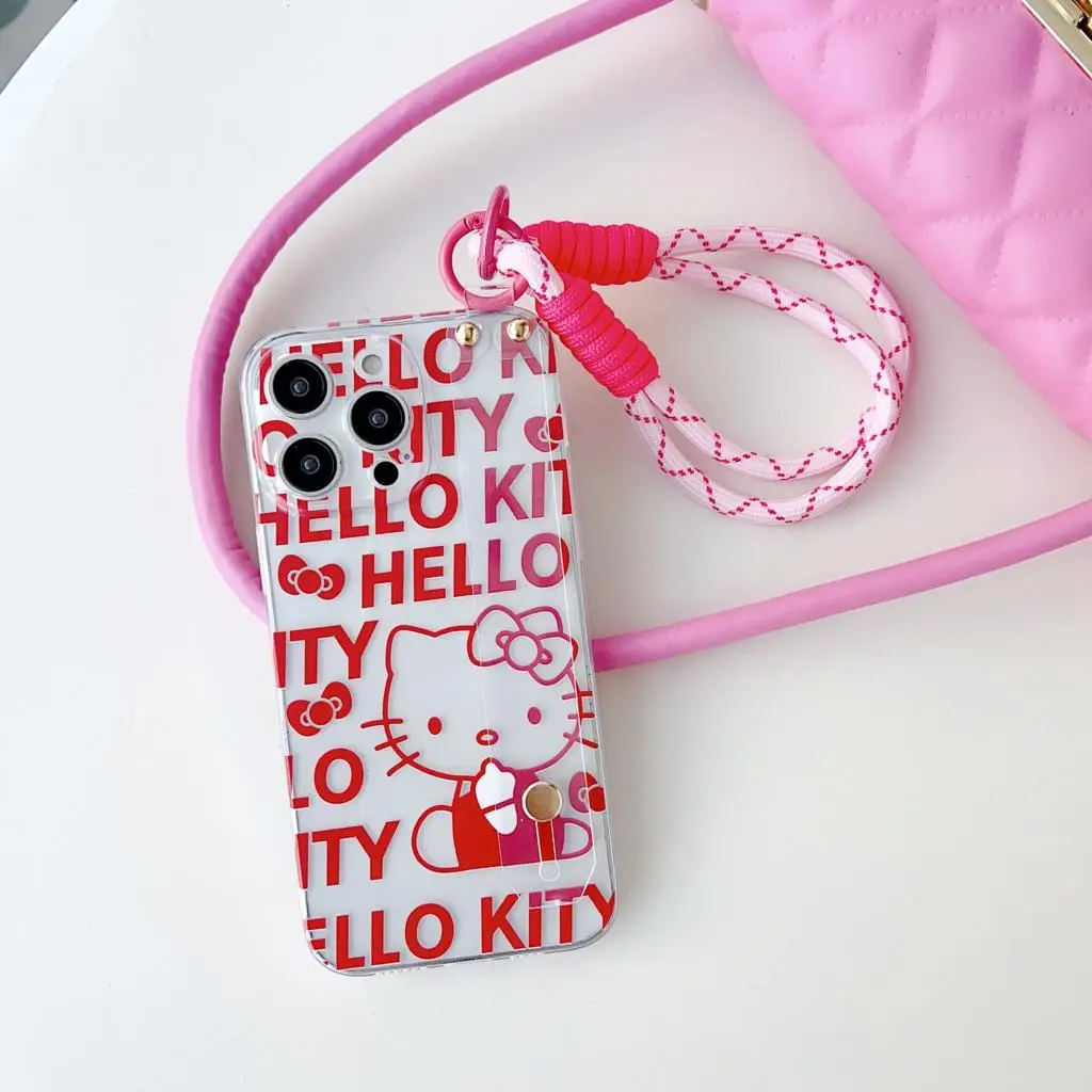 thumbnail image 1 of Funda de Hello Kitty con soporte para correa de muñeca para Motorola Moto, E13, E22, E40, 20, 30, E7Power Edge, 30, X30, 20 S, 40 Pro lite, 1 of 5
