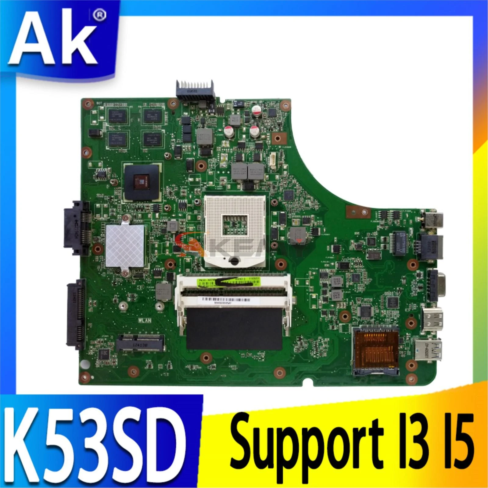 Mainboard For ASUS K53SD K53E K53S K53 A53S A53E Laptop Motherboard I3