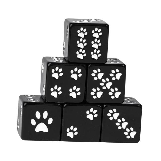 6x Resin Dices Set Portable Cute Pattern Dice Game Set for Entertainment Family Gathering Wedding Party Supplies Table Board