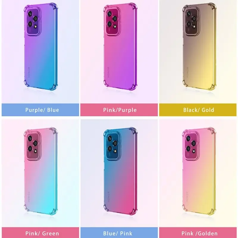 Shockproof Gradient TPU Transparent Protective Case