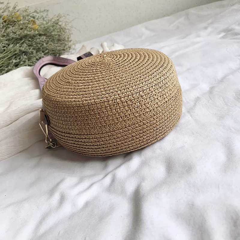 Women Round Small Handbag Purse Straw Weave Bohemia Shoulder Crossbody Bag Female Fashion Portable Summer Beach Clutch Tote sac