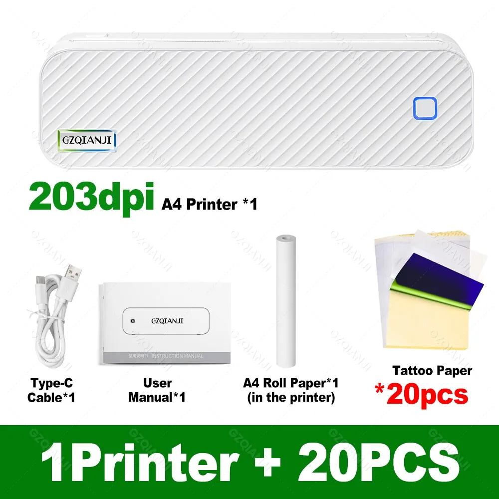 طابعة حرارية محمولة صغيرة الحجم بحجم A4، لا تتطلب...