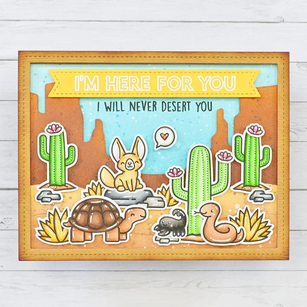 Treat Cart All the Smiles Critters in the Desert Clear Stamps and Dies for DIY Scrapbooking Album Decoration Card Making Crafts
