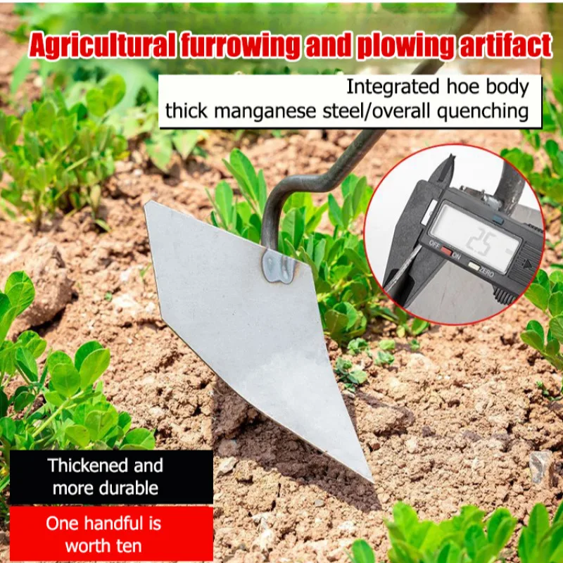 High-toughness agricultural triangular hoe digging trenches Multi-purpose hoe Durable farm tools 4