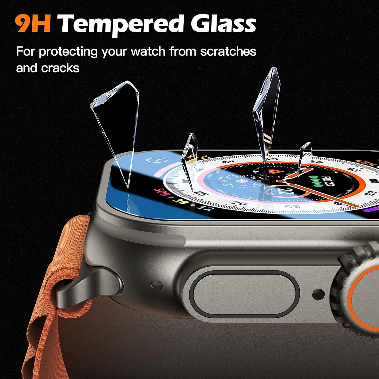 Premium Shatterproof Tempered Glass Screen Protectors for Apple Watch - Easy Installation