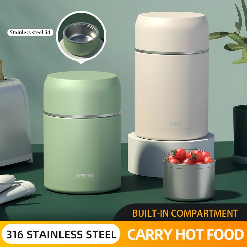 8001000mlInsulatedLunchContainersHotFoodThermoswithHandle