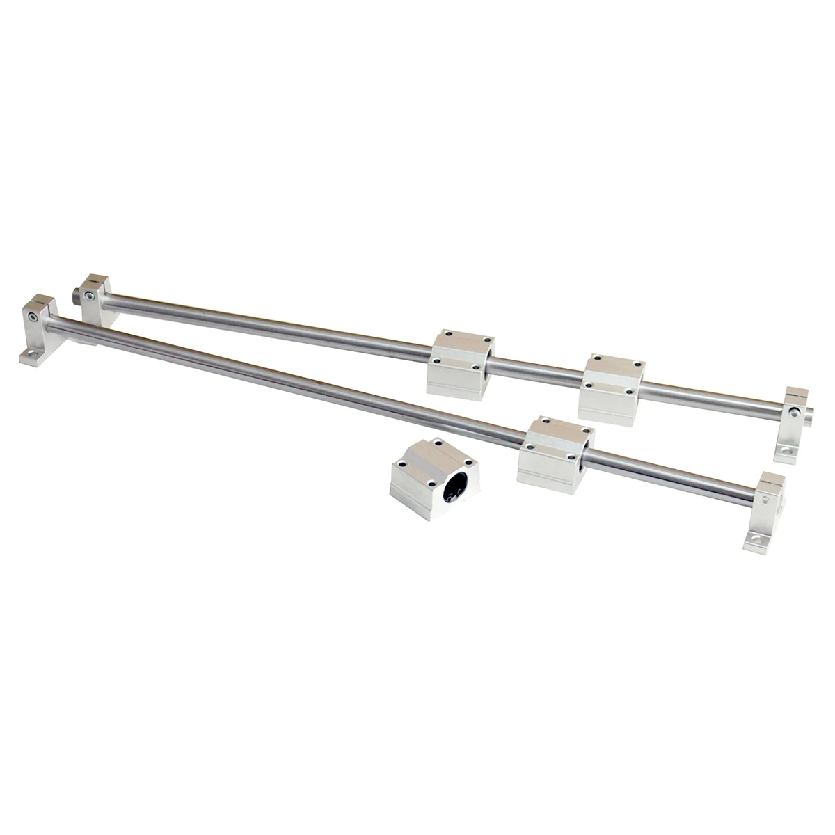 2Pcs Linear Shaft 4Pcs SCS8/10/12/16UU Linear Bearing Blocks 4Pcs SK8/10/12/16 Bearing Support