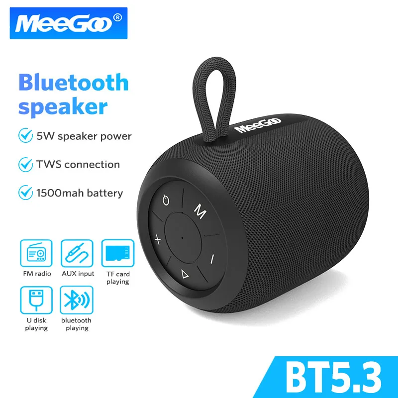 MeeGoo Speakers 40W Enhanced Bass Portable Outdoor Wireless 8Hrs IP7 Waterproof Shower Speaker Bluetooth 5.3_voghion.com