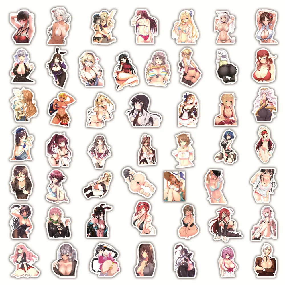 10/30/50/100PCS Anime Sexy Mixed Girl Hentai Waifu PVC Graffiti Stickers for Phone Luggage Laptop DIY Manga Sticker Party Gifts