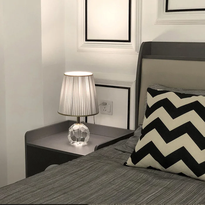 Nordic light luxury crystal lamp sofa Luxury warm color bedside