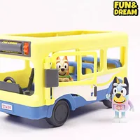 The Bluey Family And Friends Cute Bluey Dolls Movable Table Ornaments Children'S Toys School Bus Ornaments Birthday Present 2