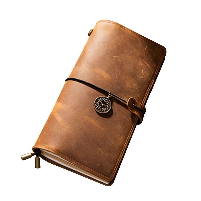 

Business Notepad A6 Vintage Travelers Journal Hand-Crafted Leather For Writing/Poets/Travelers/Daily Note