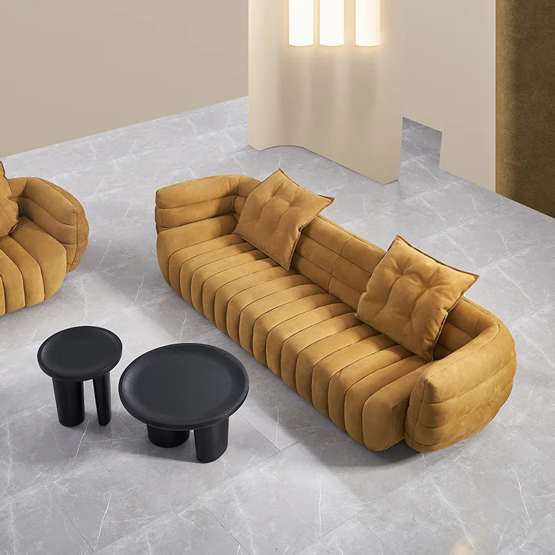 

Sofa Minimalist Style Top Layer Full Matte Leather Sofa