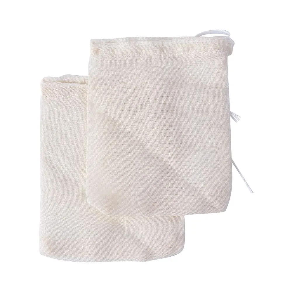 Natural Reusable Portable Food Packing Bags Unbleached Cotton Pouch Muslin Bag Sachet Bag Drawstring Bags 2