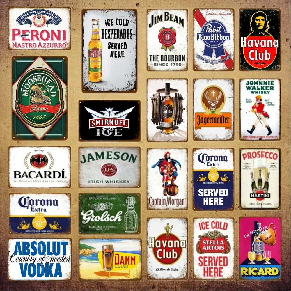 Retro Keep Calm Drink Beer Wine Metal Signs Whiskey Plaque Vintage Tin Sign Wall For Pub Bar Man Cave Decorative Plates Decor
