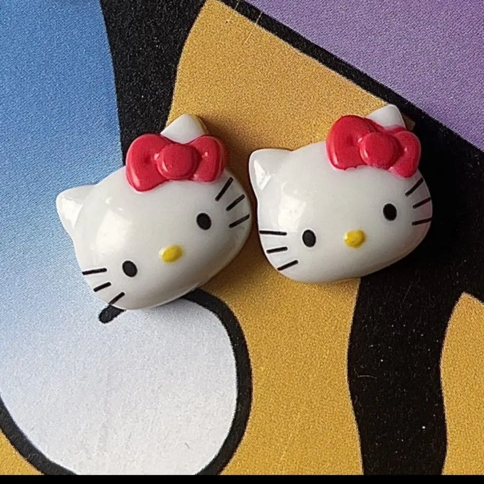 Kawaii Hello Kittys Mymelody Sanrio Stud Earrings Cute Beauty Titanium