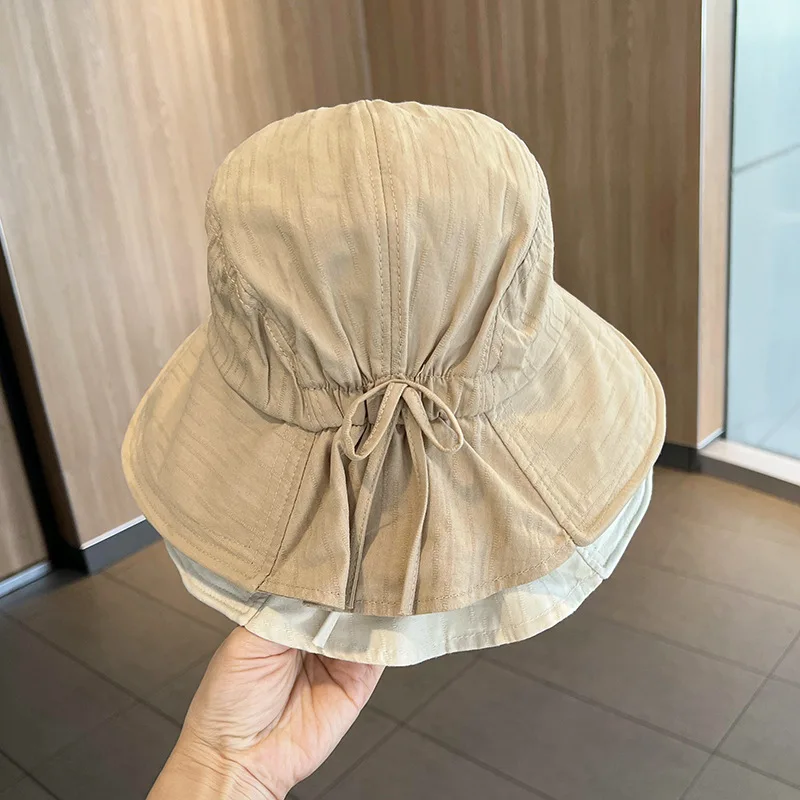 New Fashion Panama 2023 Summer Black Bow Bucket Hat Women Fashion Korea Bob Cotton Gorro Pescador Mujer Sun Hat Fishing Cap