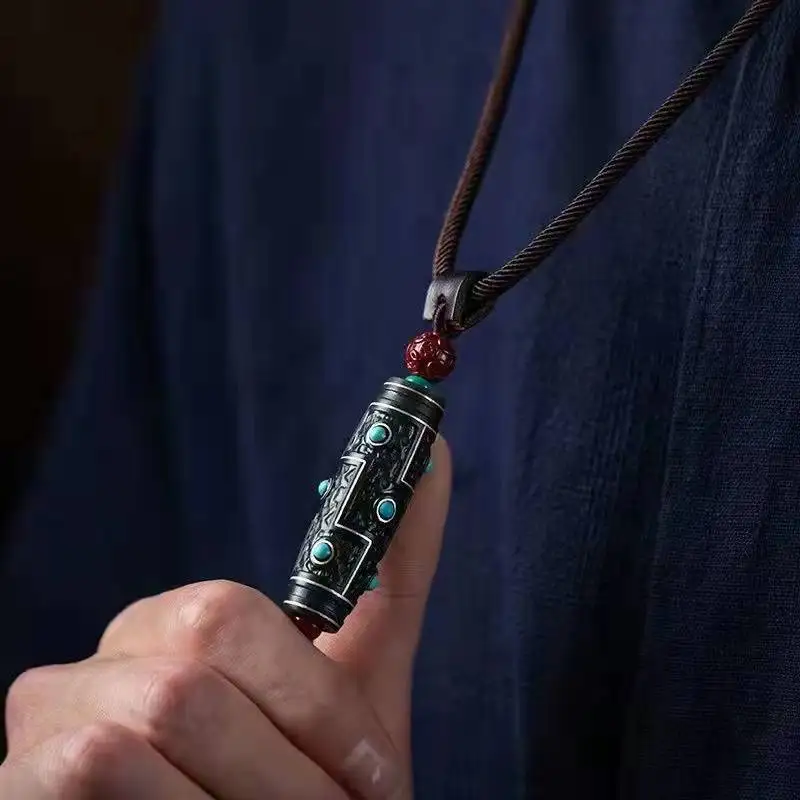 Retro Men's Gawu Box Necklace Can Hold Things Necklace Long Sweater Chain Party Jewelry Accessories Gift