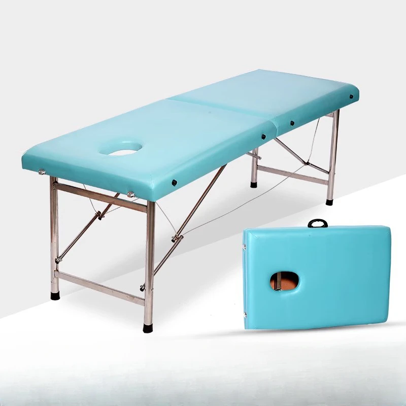 Speciality Folding Massage Bed Therapy Metal Knead Beauty Massage Bed Portable Adjust Lettino Estetista Salon Furniture BL50MB speciality lash massage bed folding tattoo wooden portable massage bed nail spa lettino estetista commercial furniture rr50mb