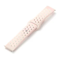 Enhanced Sports Silicone Strap, 22mm, Versatile Wristband Bracelet for 22mm watch band (20 pink and white)