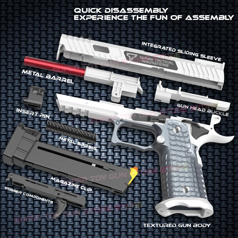 2024.Shell Ejection 2011 Pistol  Empty Hanging 1911 Continuous Soft Bullet Launcher Toy Gun (Quick Disassembly) 2