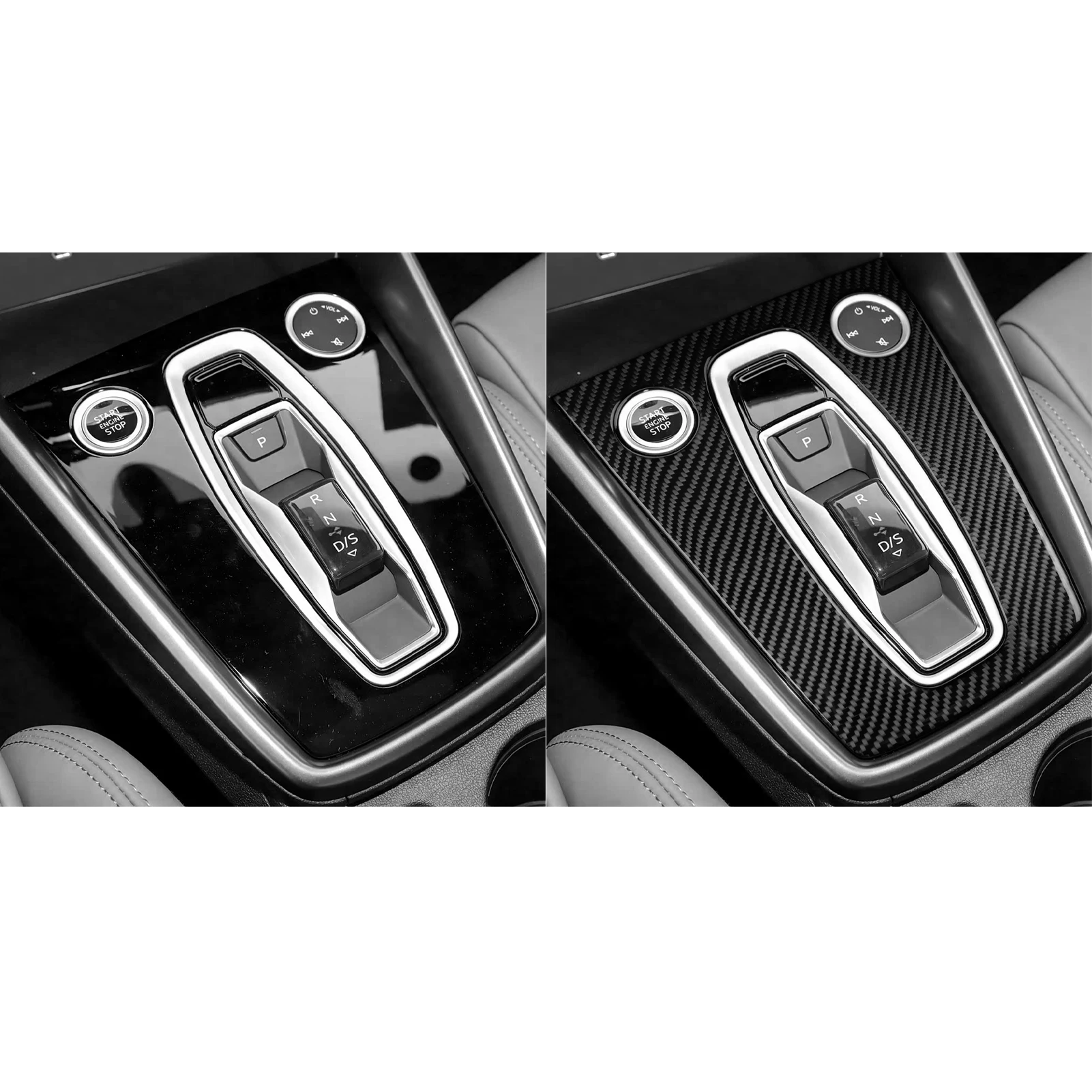 리얼 카본 파이버 자동차 액세서리 기어 변속 패널 트림 커버 소프트 스티커 (아우디 A3 스포트백/A3L/RS3 스포트백 2025 2026년형)