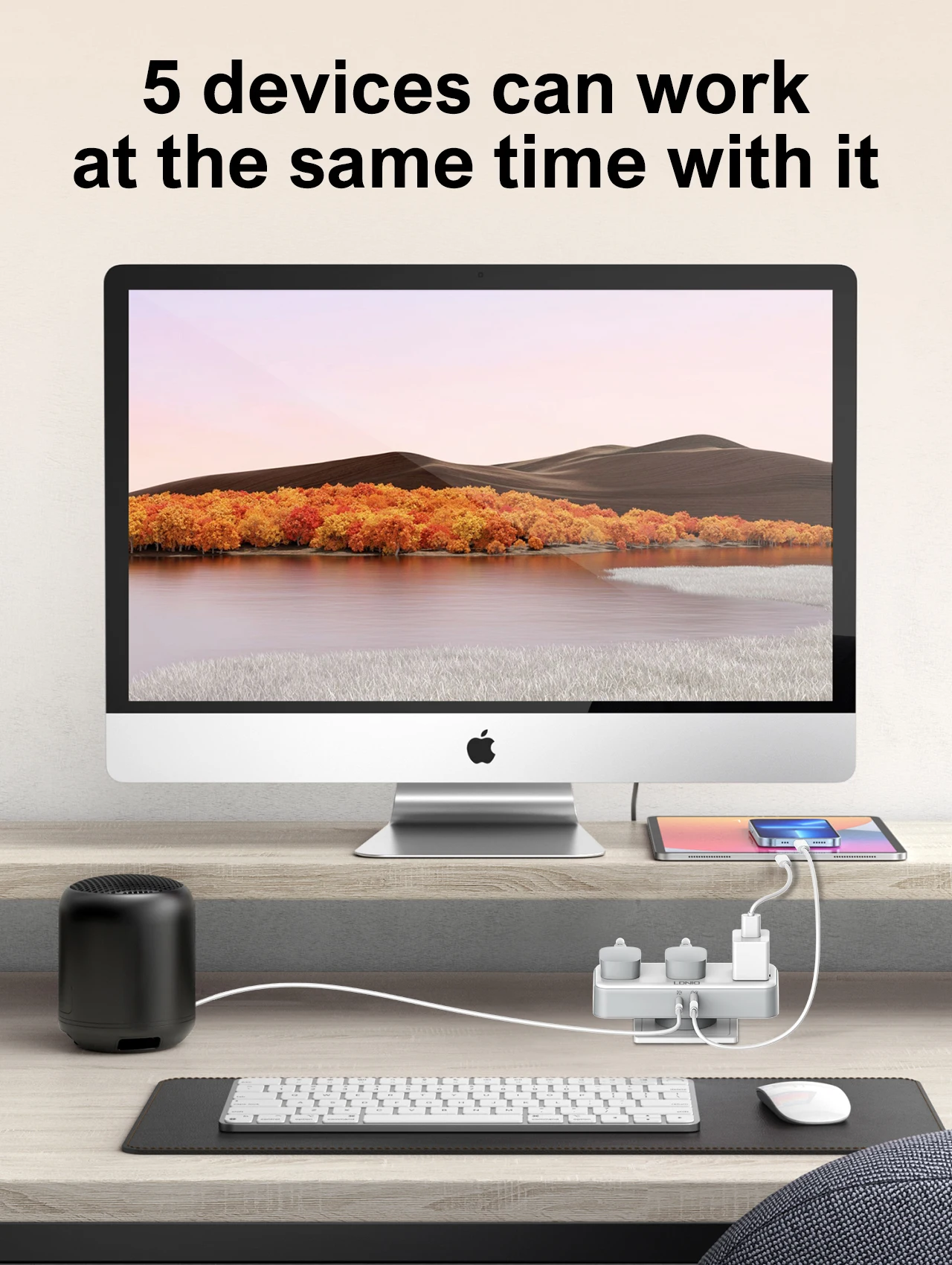 LDNIO Compact Rotatable Wall Power Strip with 3 AC Outlets and Fast USB Charging Ports