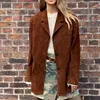 Vintage Brown Kid Suede Jacket for Women 2023 New High Sense Loose Oversized Leather Suit Blazer Female Casual Coat Streetwear 1