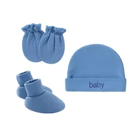Bonnet Bebe Nouveau Né Cotton 3pcs/ Set Newborn Hat+Gloves+Socks For Baby Boy&Girl Spring Autumn Infant New Born Accessories 6