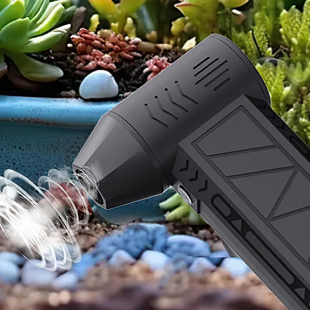 Portable Electric Air Duster 130000RPM Mini Turbo Jet Fan Adjustable Wind Speed Turbo Violent Blower Rechargeable with Light