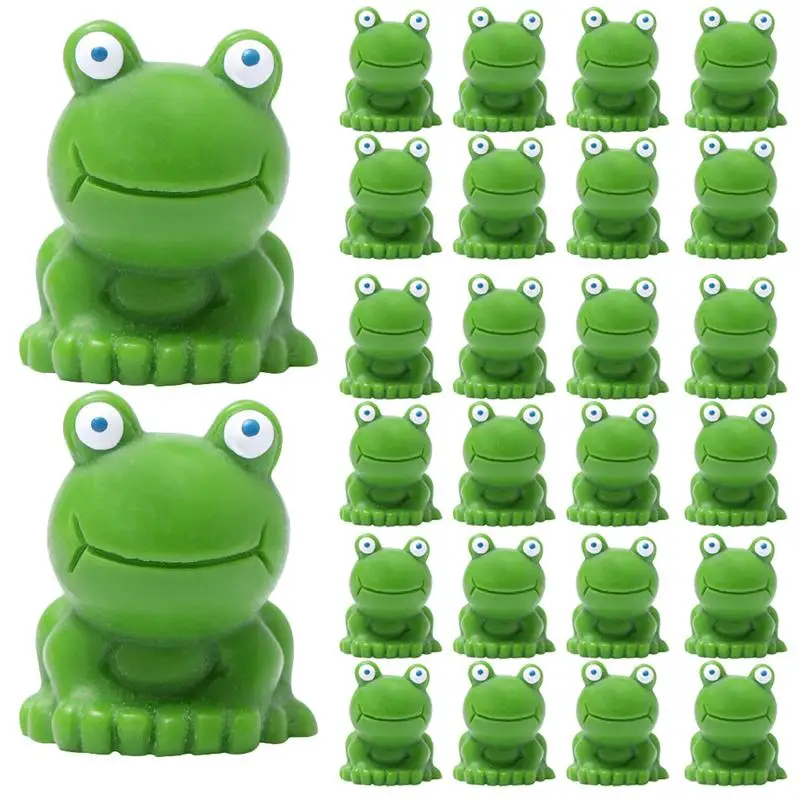 

40pcs Garden Tiny Frog Crafts Simulated Frog Decorations Resin Small Animal Decors Blue Eyed Little Frog Mini Frog Garden Decor