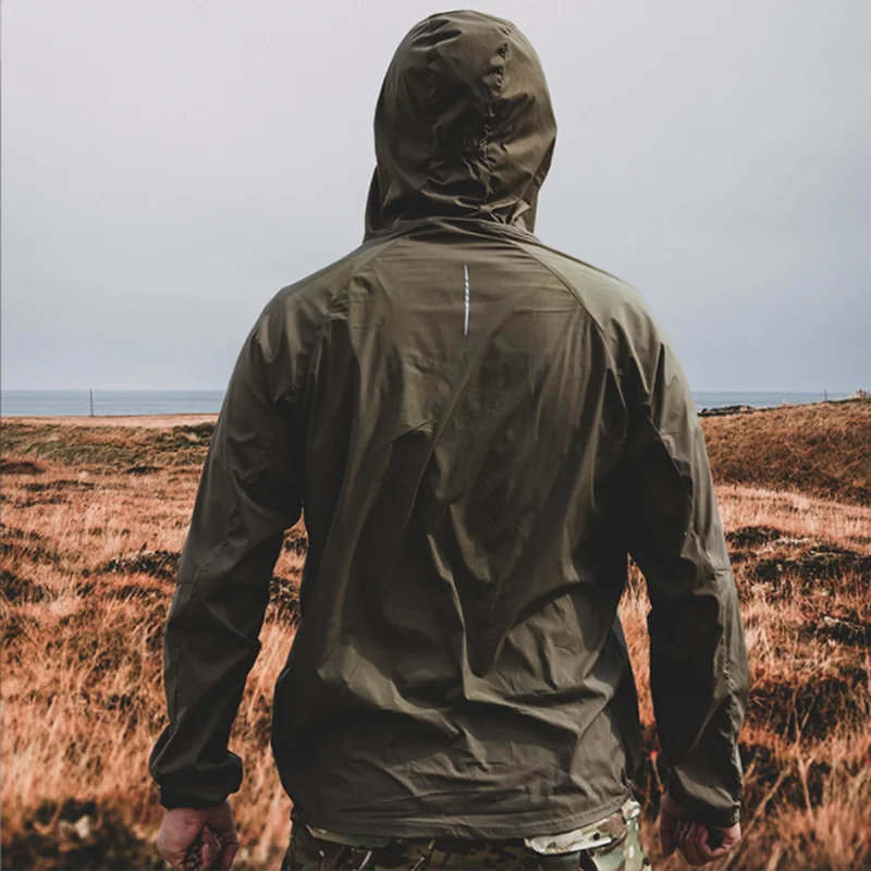 Summer Tactical Hooded Skin Shirt Outdoor Back Reflective Strip Fitness Fishing Hunting Sun Protection Military Camo Windbreaker