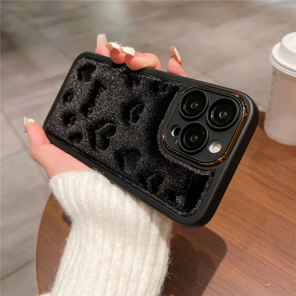 Custodia per telefono 3D Love Heat Soft Touch Fu Fo iPhone 15 14 Plus 12 13 11 Po Max Camea Placcatura Pellicola in vetro Protezione_voghion.com