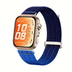 Premium Nylon Loop Band for Huawei Watch Fit - Sporty Smartwatch Accessory Strap (Evening Blue)