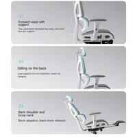 كرسي كمبيوتر مريح يدعم قطني ، كرسي ألعاب ، كرسي مكتب ، مقعد لاتكس مستلق ، شبكة قابلة للتنفس ، مسند ذراع قابل للتعديل رباعي الأطراف 5