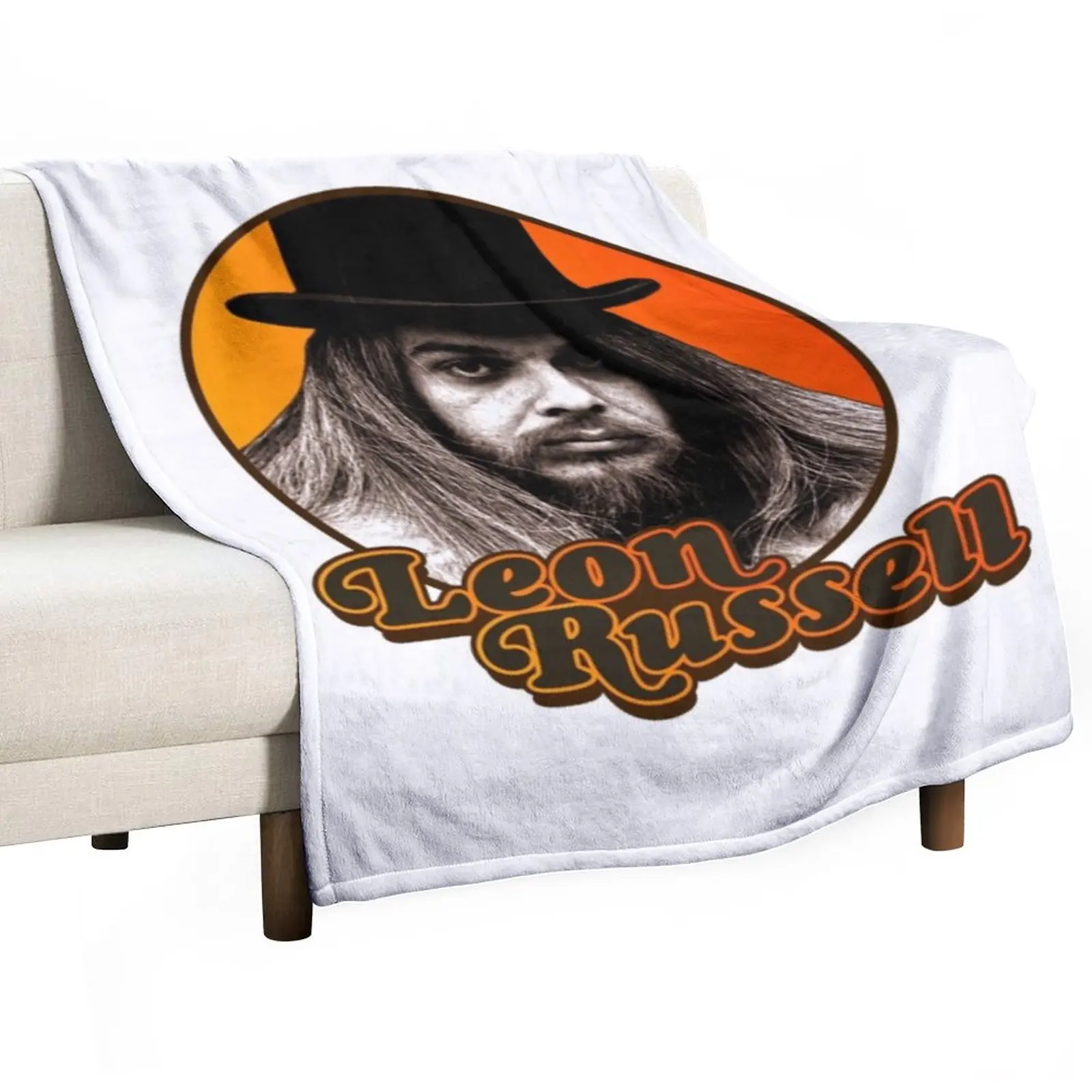 

Leon Russell Throw Blanket Thermal Blanket Plaid on the sofa