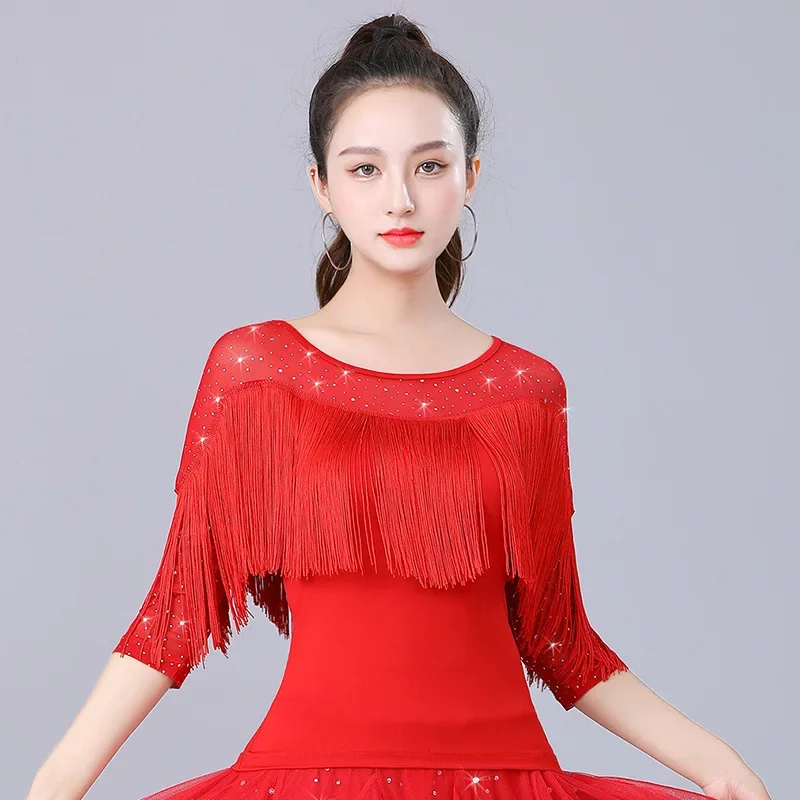 Modern Dance Top Women New Exercise Clothing Square Dance Clothes Fashionable Ballroom Clothes National Standard
