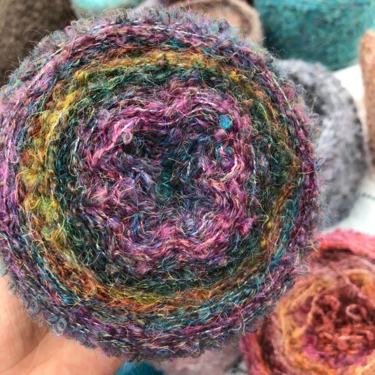Gradient hand-mixed wool group dyed scarf thread hand-crocheted wool loop yarn diy feature thread 2